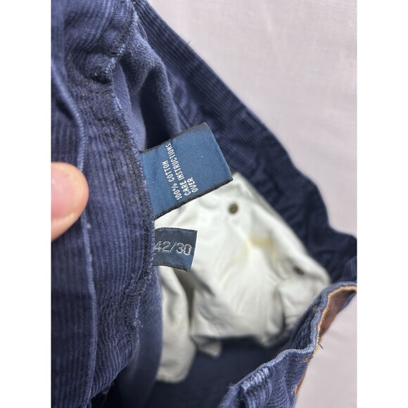 Polo Ralph Lauren Men’s 42x30 Navy Blue Corduroy Pants Retro Vintage Look - Picture 10 of 10